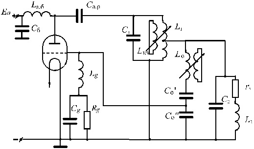 Принципиальная схема трехконтурного генератора для электротермии  